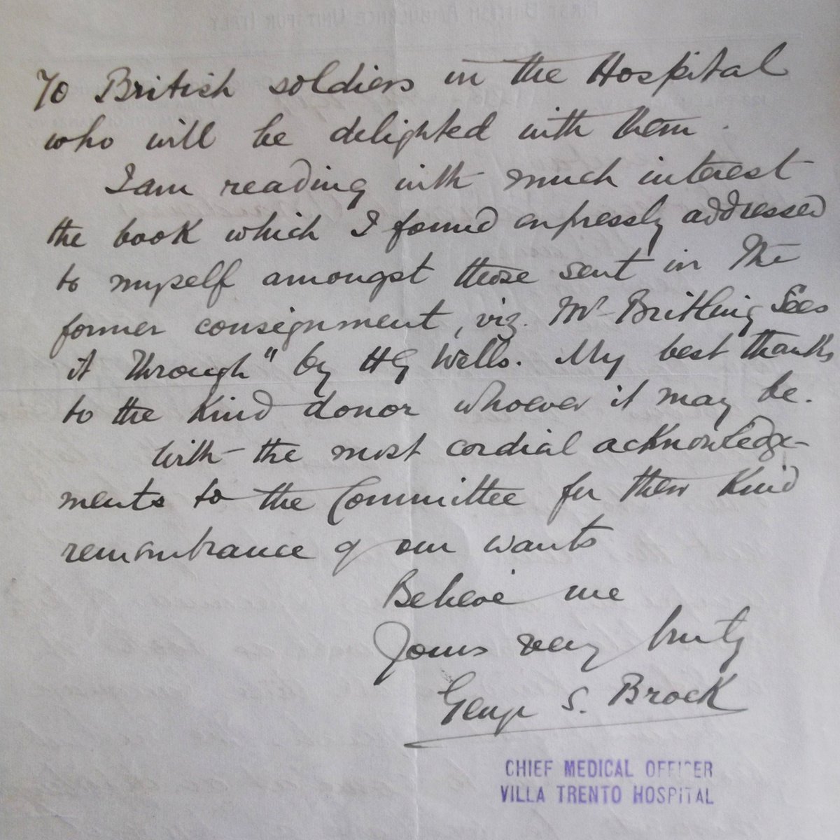 andyblanck1's tweet photo. do you know #BritishRedCross was in Italian #ww1 front since 1915, sept.? See this document wrote to thank "#Braidense Library" for books. https://t.co/XaU4GlEhj8