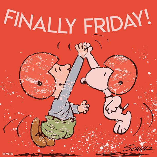 Snoopy's tweet photo. Friday is here! https://t.co/SBMkgjVQ7Q
