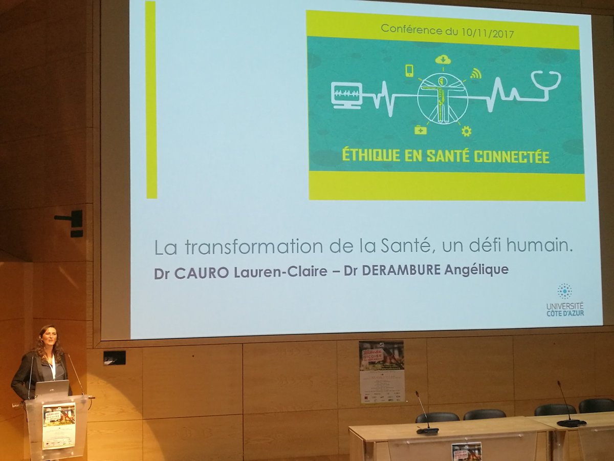 JuniorI2SA's tweet photo. La dernière présentation est assurée par Lauren Cauro, docteur en chimie et professeur au #MasterI2SA, à propos de l'éthique en santé connectée ! #REQS https://t.co/ThxHPiaebu