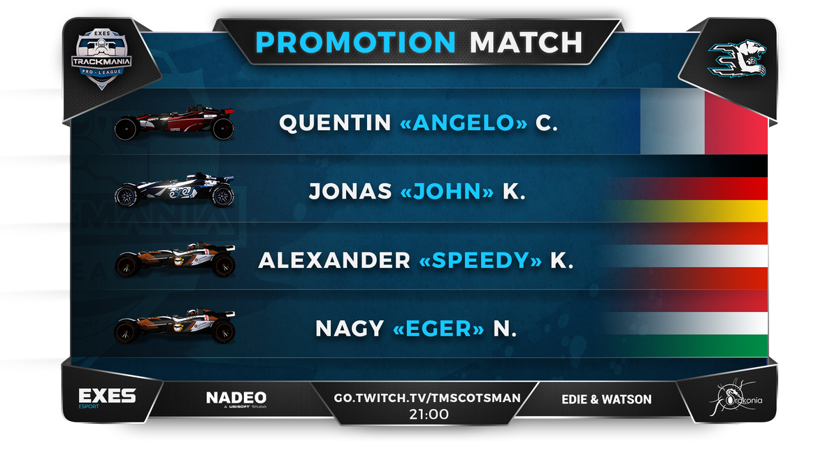 TMWorldChamp's tweet photo. Check out the two promotion matches tonight starting from 8PM
on https://t.co/58PqrChJHq ! Who will qualify for Season 2 ? #TMPL #Season2 https://t.co/SpUTthHMtc
