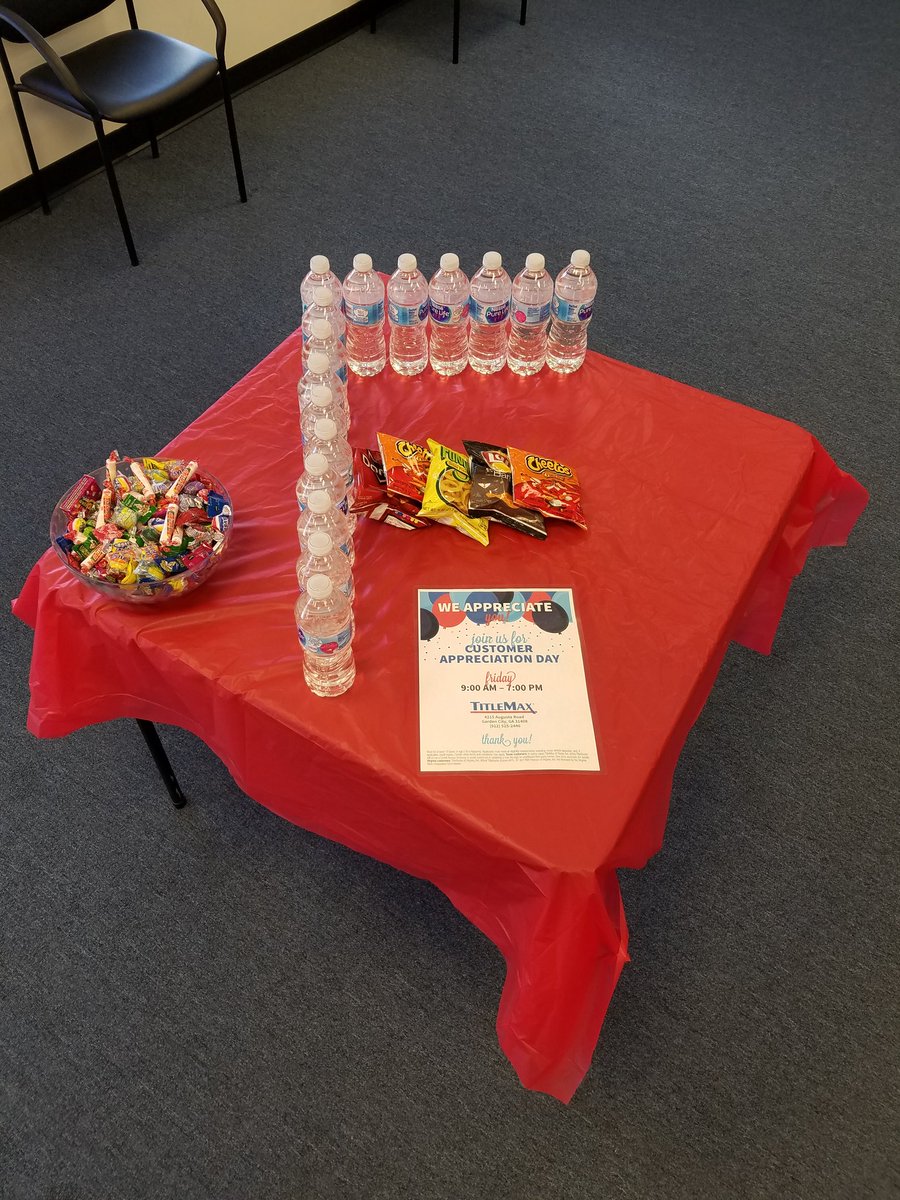 IvoryWilsonIII1's tweet photo. Customer appreciation day at TM Garden City Fun Friday! Wear some red to support the troops! @G_Martinez3 @EmilyGreen80 @NathanAndersen9 https://t.co/3fIZNgDD3b