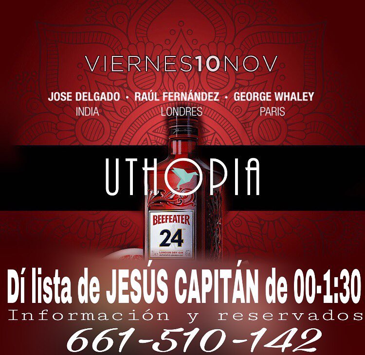 Jesus_Uthopia's tweet photo. Hoy #Viernes #Llenaso en #Uthopia
,
Di lista de Jesús Capitán de 00-1:30
.
Últimos reservados
.
Información
661-510-142
-
RT--- https://t.co/2JfNqW7XZp