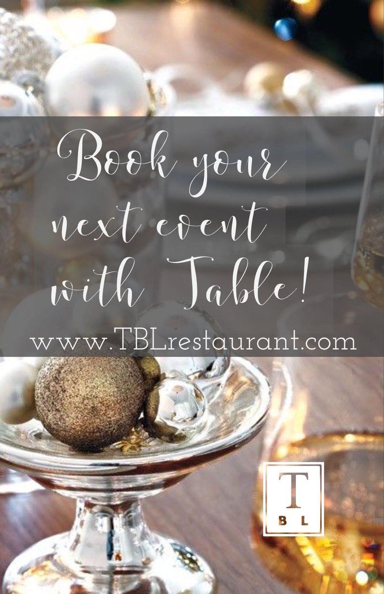 Cater your holiday event with Chef Jakob from <a href="/TBLrestaurant/">TBLrestaurant</a>!
tblrestaurant.com