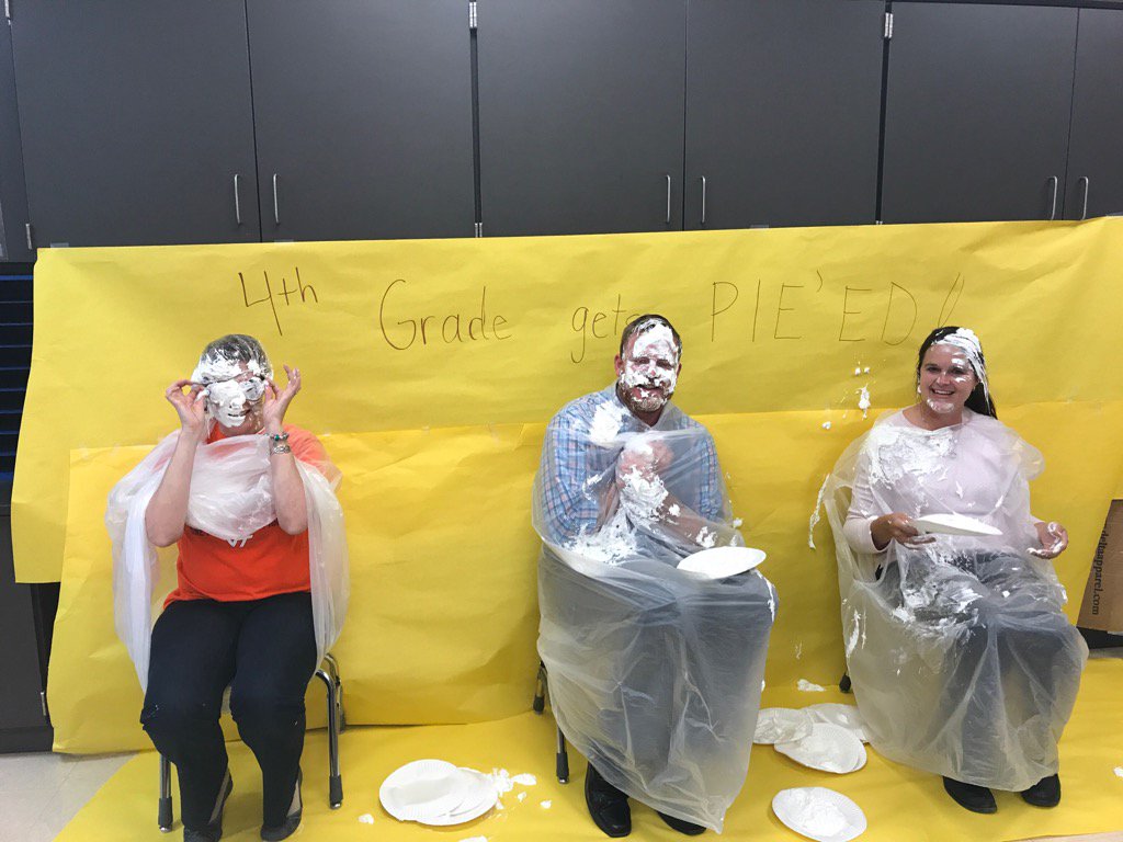 PFESPumas's tweet photo. 4th grade teachers got PIED because the students met their benchmark goals!!! https://t.co/ByXQF80P9G