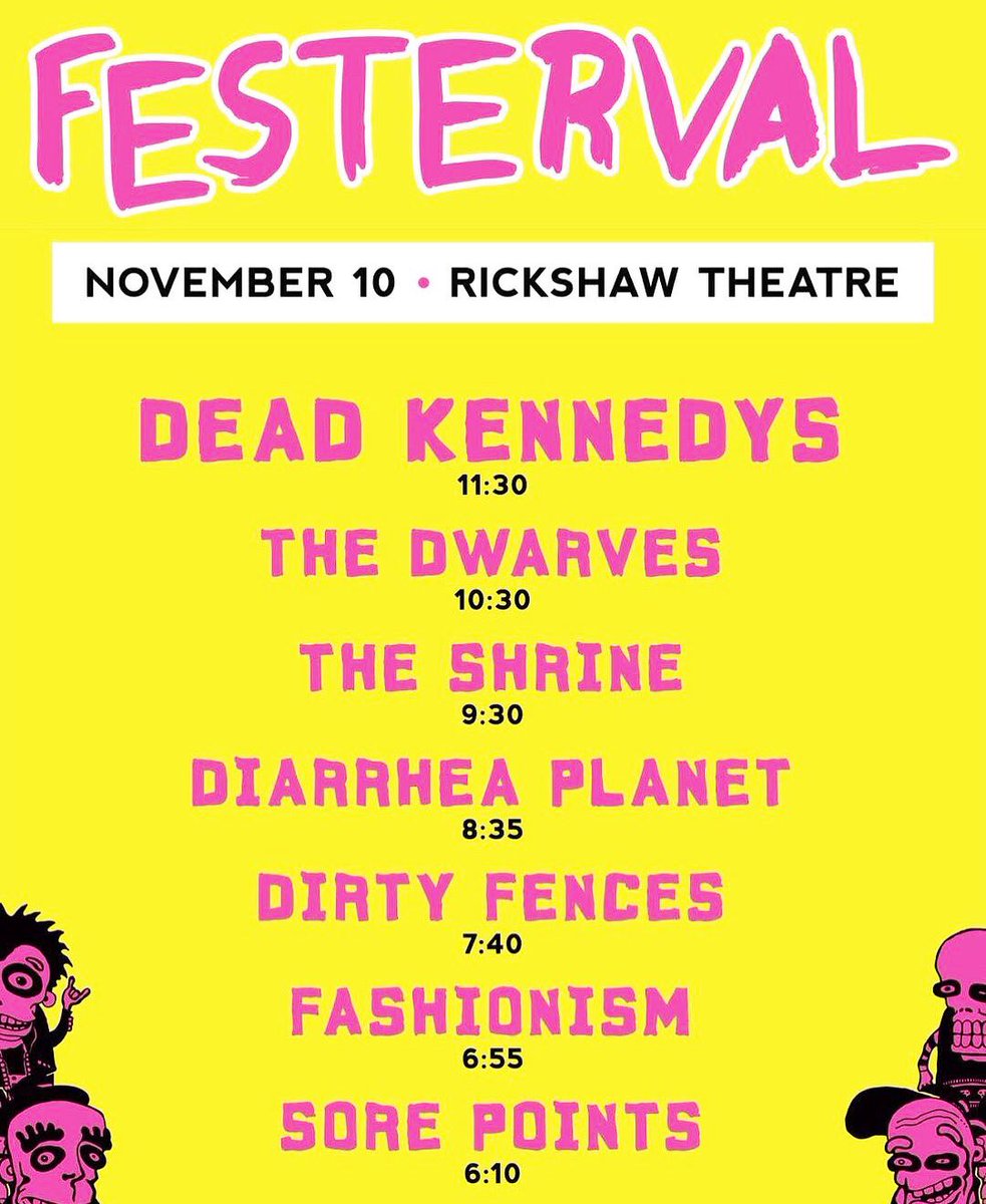 RiotStyle's tweet photo. ☠️🍆🇨🇦 ROCK LEGENDS #THEDWARVES Banging on your undeserving Canadian ear drums! LIVE Tonite in VANCOUVER, BC at the @RickshawTheatre for #FESTERVAL2017!!! @TheDwarvesband at 10:30! SET TIMES:... #FESTERVAL #DWARVES #vancougar https://t.co/hTFk16v1Oc https://t.co/3X4vHBzsHL