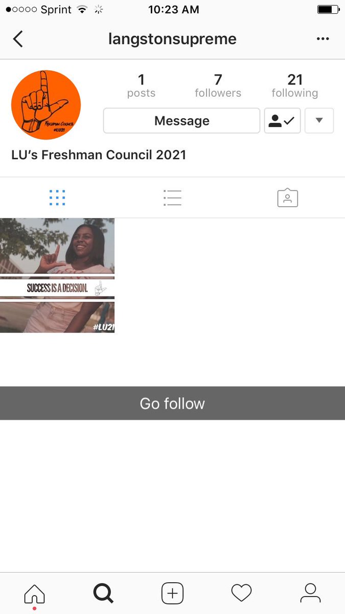 Go follow!!!!!!! <a href="/LivingAtLU/">Living At Langston</a>  #Langston21 @Lu_Active <a href="/LangstonU2021/">Langston Class Of 21</a> <a href="/LangstonU/">Langston University</a> <a href="/Langston_Bros/">Langston BROS✊🏾</a>