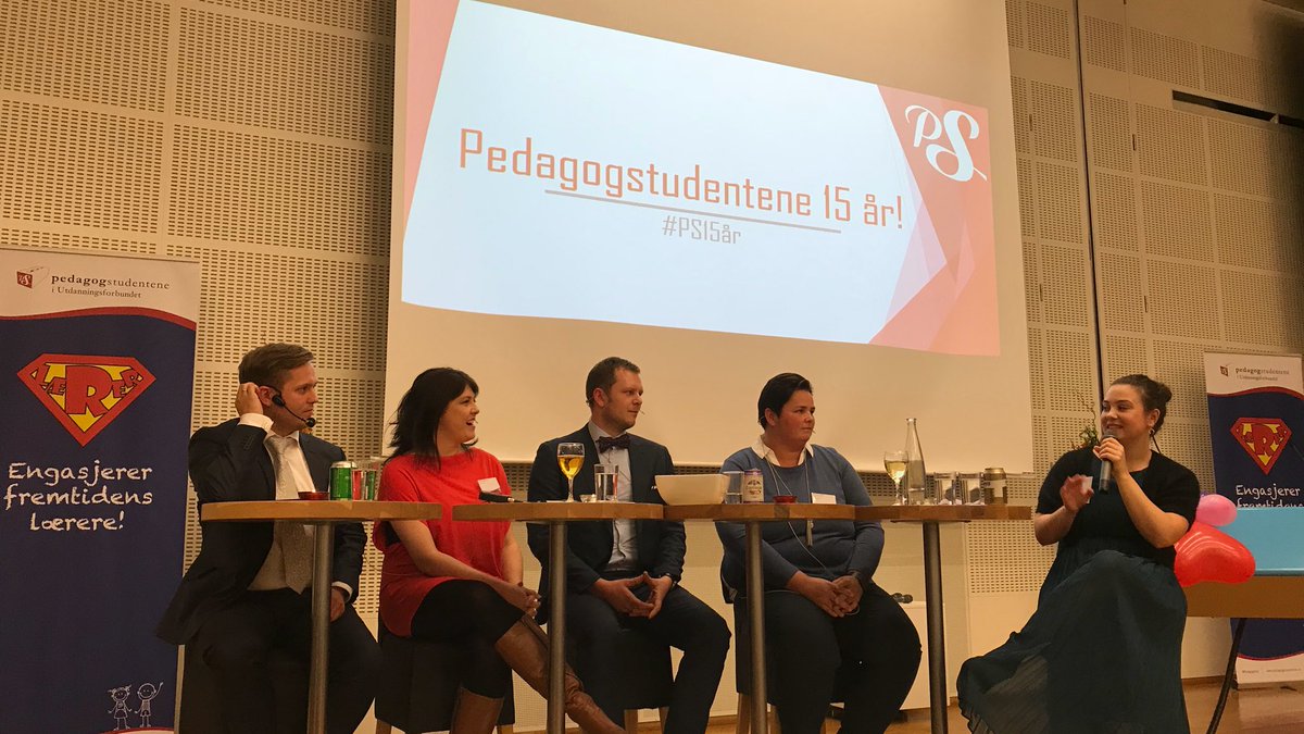 Pedagogstud's tweet photo. Vi feirer historien! Noen av våre tidligere ledere ser tilbake på vår 15 år lange historie. Stas!  #PS15år https://t.co/YWrlHkP22T