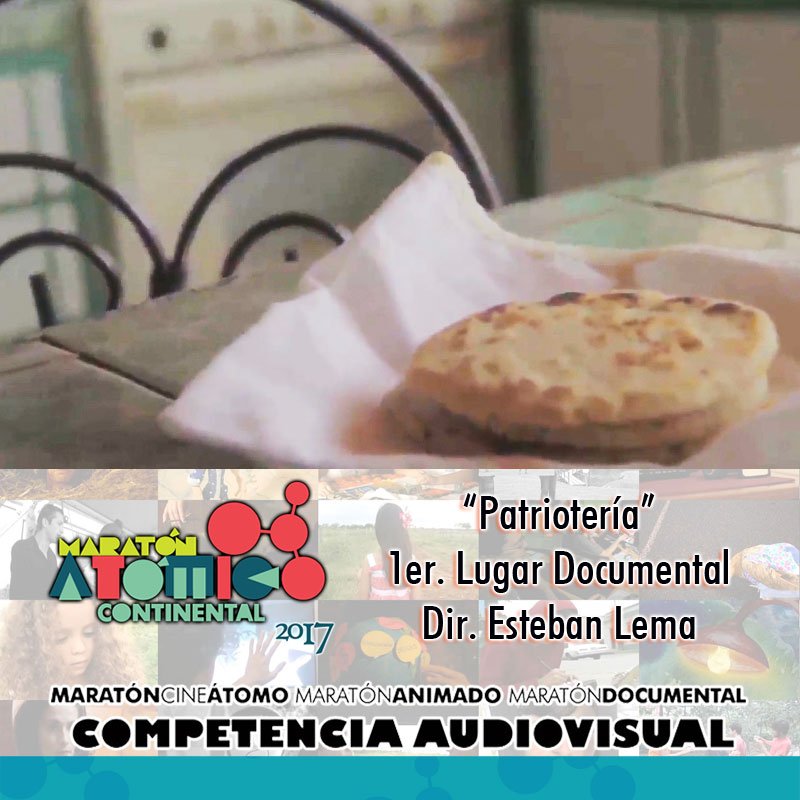 Maratomico's tweet photo. #Cortometraje 1er. Lugar #Maratomico2017 Documental @FestCineVzlano #FCV2017: "Patriotería" de @awkiesteban -> https://t.co/D0LEPlsaEA https://t.co/5Sv9ycfte4