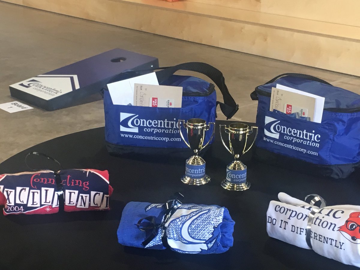 ConcentricCorp's tweet photo. Who will win these coveted trophies and prizes at the @ConcentricCorp Cornhole Tournament going on @galvanize https://t.co/IcTp3Rtcat