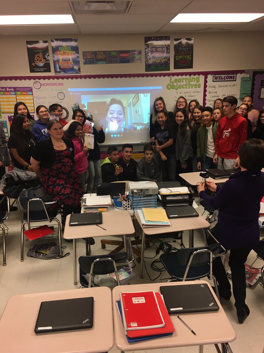#skype w author #kieracass today! Thx Ms Lantz for setting this up and @kim_lo57 for tech help #theselectionbooks <a href="/itbebrave/">Indian Trail</a> #WEareASD4ALL