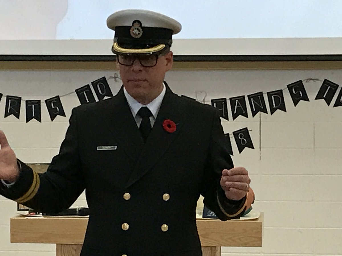 WojyBear's tweet photo. Thank you to @JonDziadyk for taking the time to share his experiences with @StJohnBoscoYEG grade three students after our Remembrance Day/Peace ceremony. #LestWeForget #WeRemember https://t.co/caVIGgLoeV
