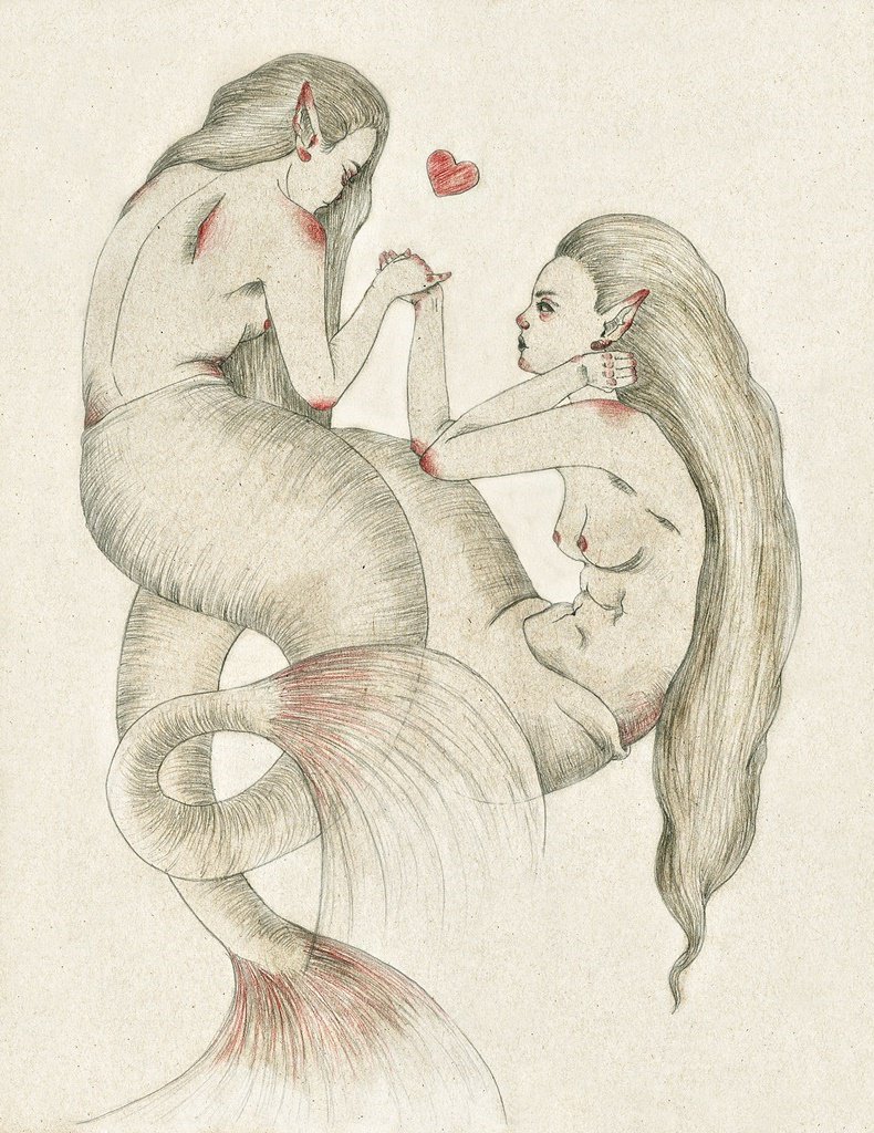 LaLocadelColor's tweet photo. Sirena loves *Dibujo semi antiguo* 
#Sirenae #love  #mermaid #draw #lesbianlove #lesbians #pencil https://t.co/wfILhg9Zdx