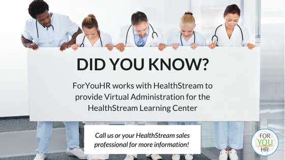 VirtualAdmins's tweet photo. ForYouHR can be directly engaged via HealthStream Professional Services to provide Virtual Administration for the HealthStream Learning Center.
Reach out to us or @HealthStream for more information! #HLCtraining #VirtualAdministration #HealthStream
https://t.co/6oRhRwrsnJ https://t.co/44OS5JJ7GL