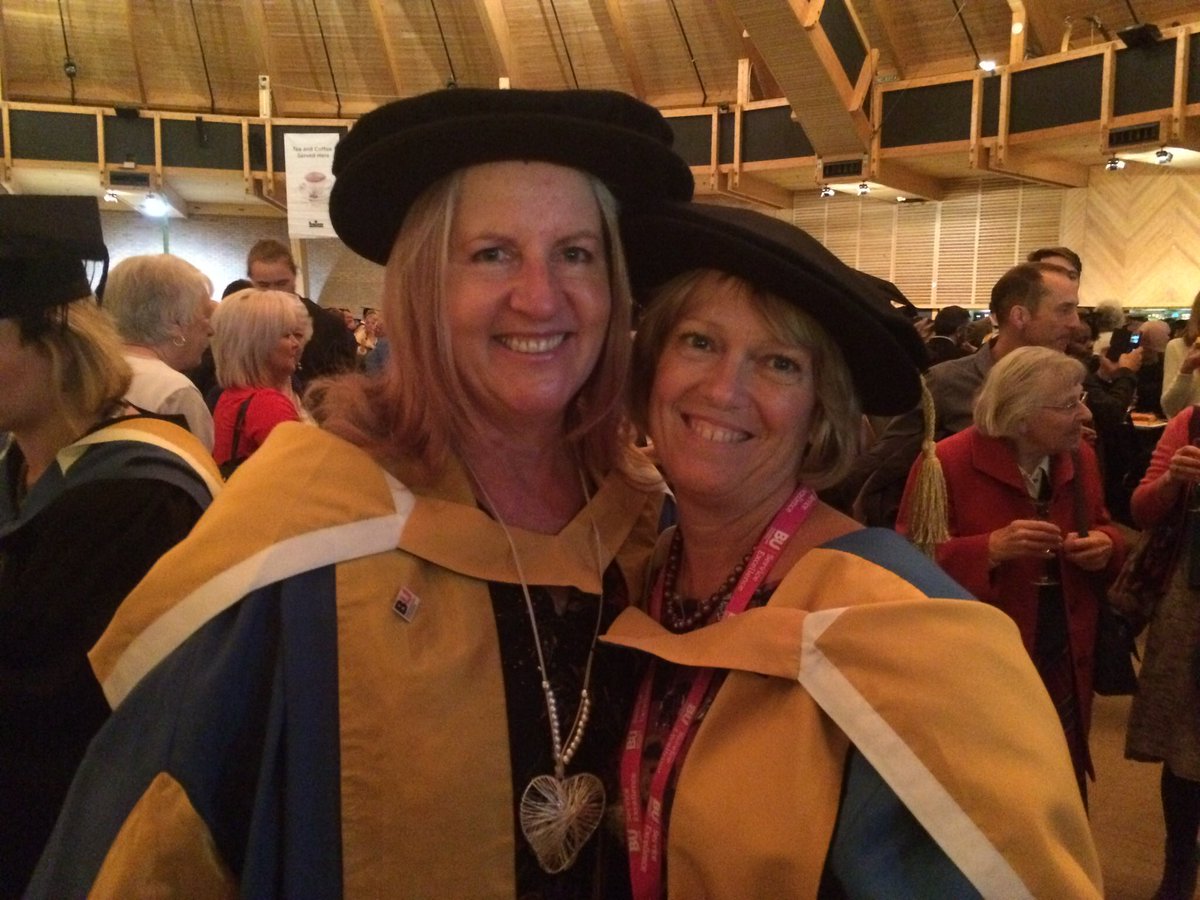 amtaylor42's tweet photo. Such a great day for #midwifery @bournemouthuni Two awesome doctors graduate #BUgraduation  #BUProud #BUPhD @LuisaC_B DrJaneFry https://t.co/gPsOD92F2S