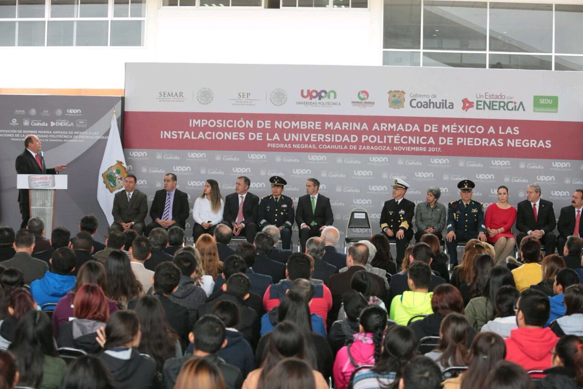 rubenmoreiravdz's tweet photo. Desde hoy la @UPPiedrasNegras se llama “Marina Armada de México”. #MasEducación para #CoahuilaEnPaz. https://t.co/t6K7ZFbpZn