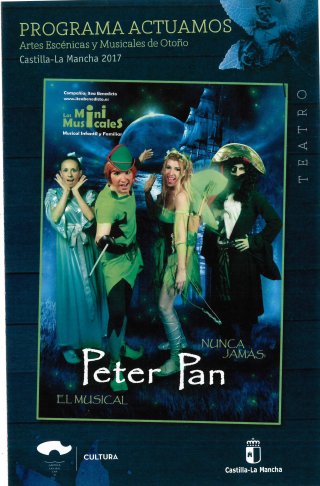AytoJadraque's tweet photo. El sábado 18 de noviembre a las seis de la tarde en la Casa de la Cultura, musical infantil “Peter Pan, nunca jamás” dentro del programa “Actuamos” de Artes Escénicas de Castilla-La Mancha. Entrada: 2 euros hasta completar aforo. https://t.co/RgrAaFgrZr