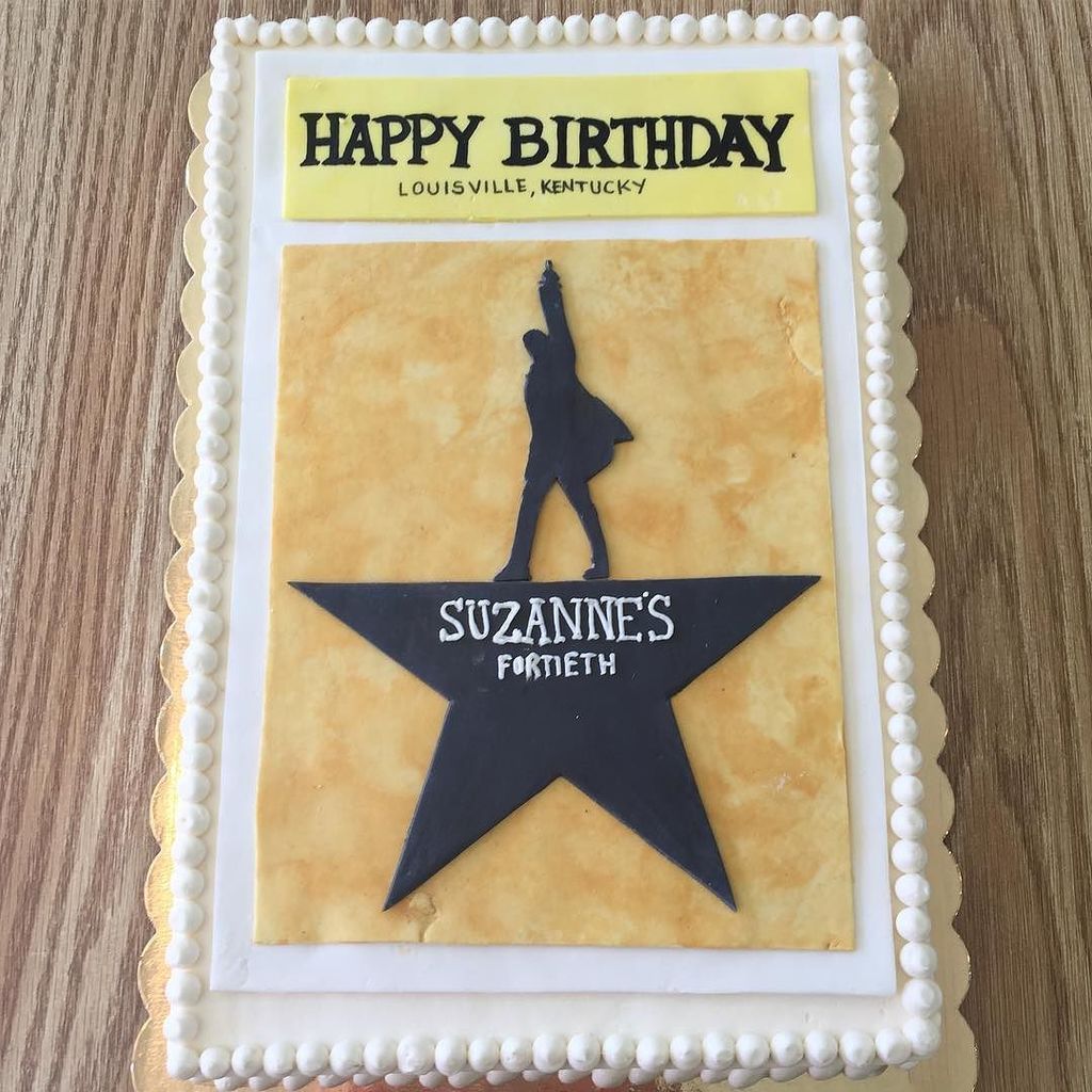 Betcha can guess what we were listening to in the kitchen today! #hamiltoncake #hamiltonmusical #customcakes #birthdaycake #eatlocal