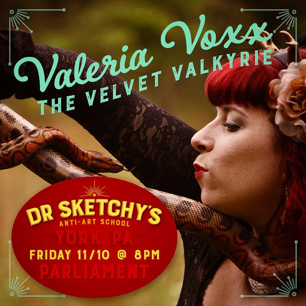 DrSketchys_York's tweet photo. TONIGHT!!! 8pm @ParliamentYork in #RoyalSquare
Valeria Voxx kicks off the 1st #DrSketchys in #YorkPA
BYO Art Supplies & join the art party! https://t.co/AB8P9CihYU