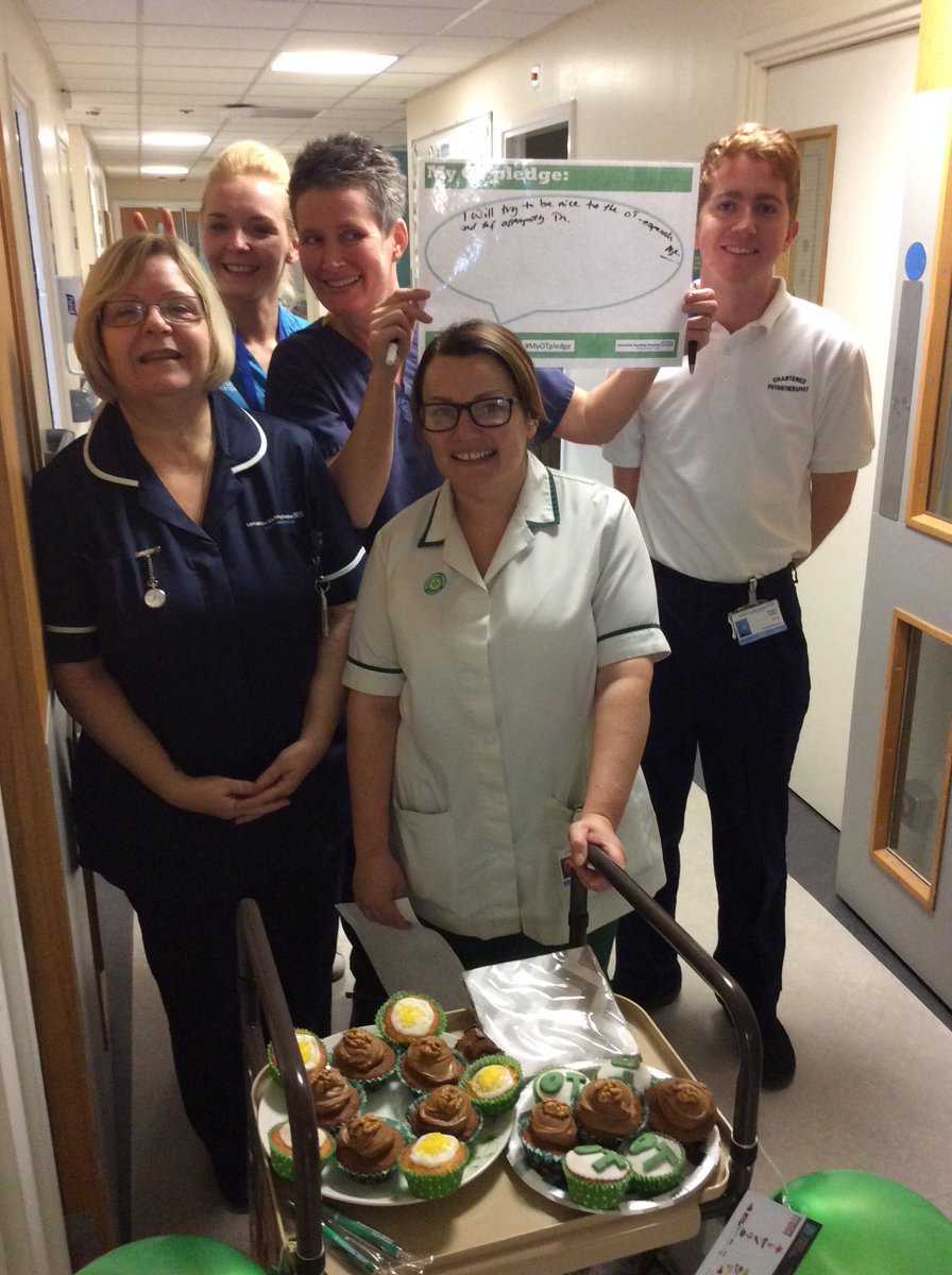 team_strokeCDGH's tweet photo. Rookwood B supporting and promoting OT in the trust @LancsHospitals #OTWeek2017 #myOTpledge https://t.co/mYjpM6aidS