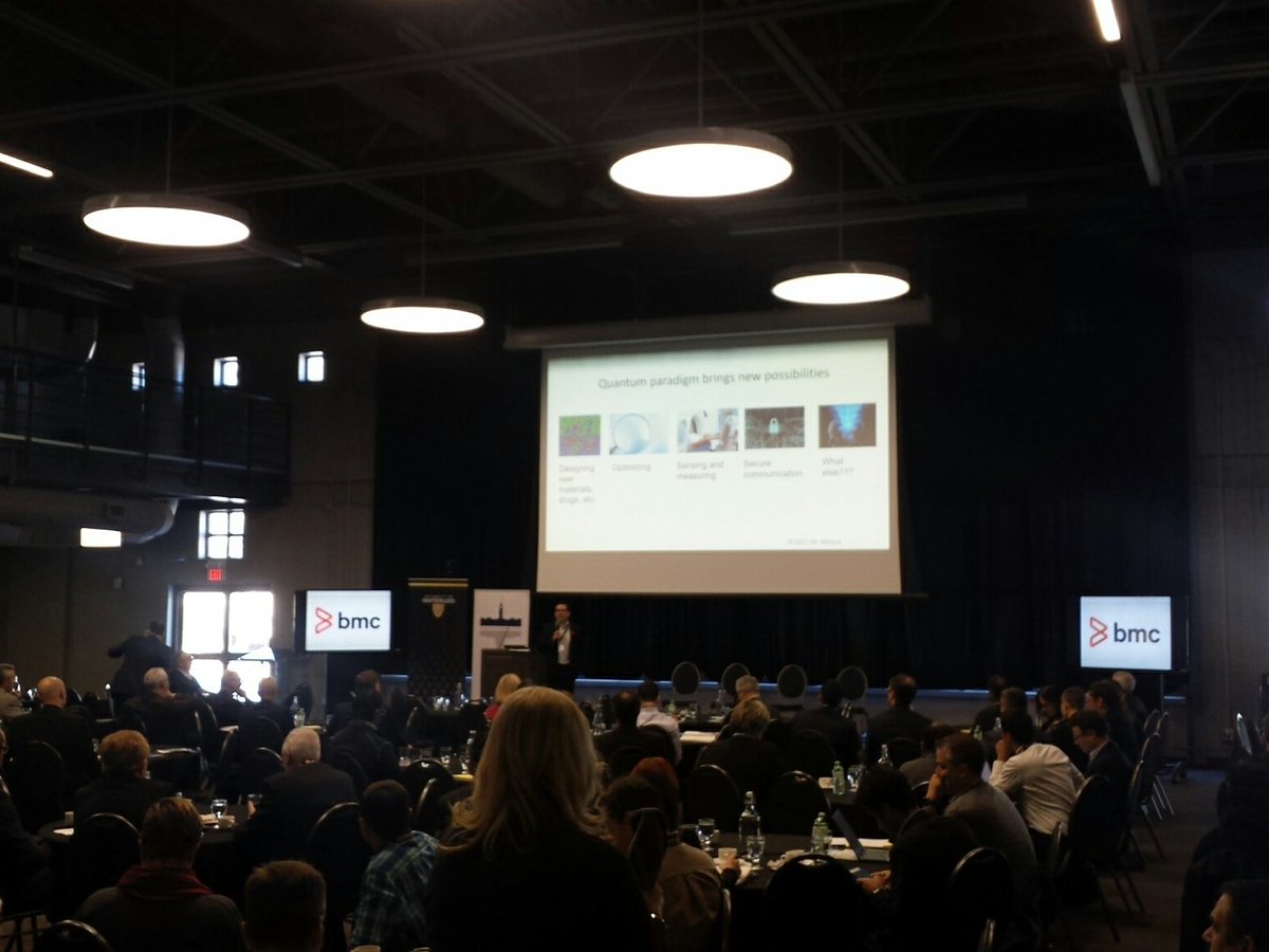 CHGcanada's tweet photo. Honoured to have Dr. Mosca from @UWaterloo speak on the Quantum Paradigm #WaterlooCyber #CyberDefence https://t.co/OLvXTFdimF