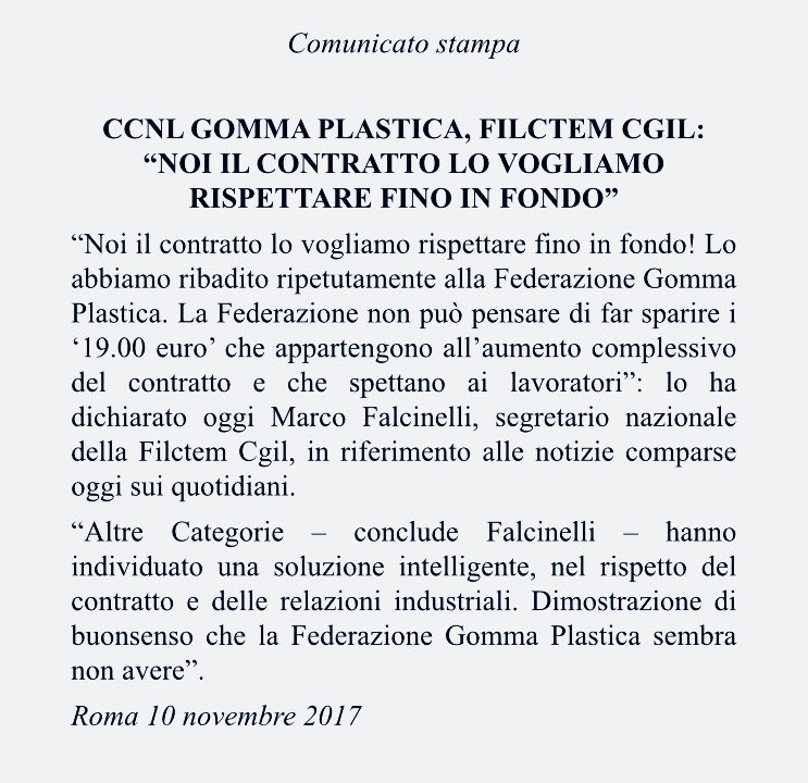 filctemcgil's tweet photo. #ccnl #Gomma #Plastica, FILCTEM CGIL:”Noi il #contratto lo vogliamo rispettare fino in fondo” #lavoro https://t.co/VtTMCSEOk0