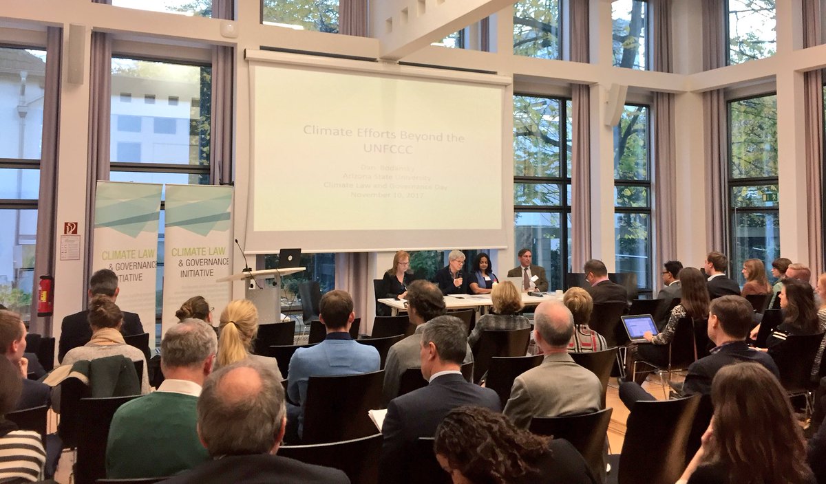 CLGInitiative's tweet photo. @bodanskydm @JuttaBrunnee Lavanya Rajamani now introducing their new book #International #Climatechange #Law at #CLGD2017 https://t.co/ez8iVGhLLo