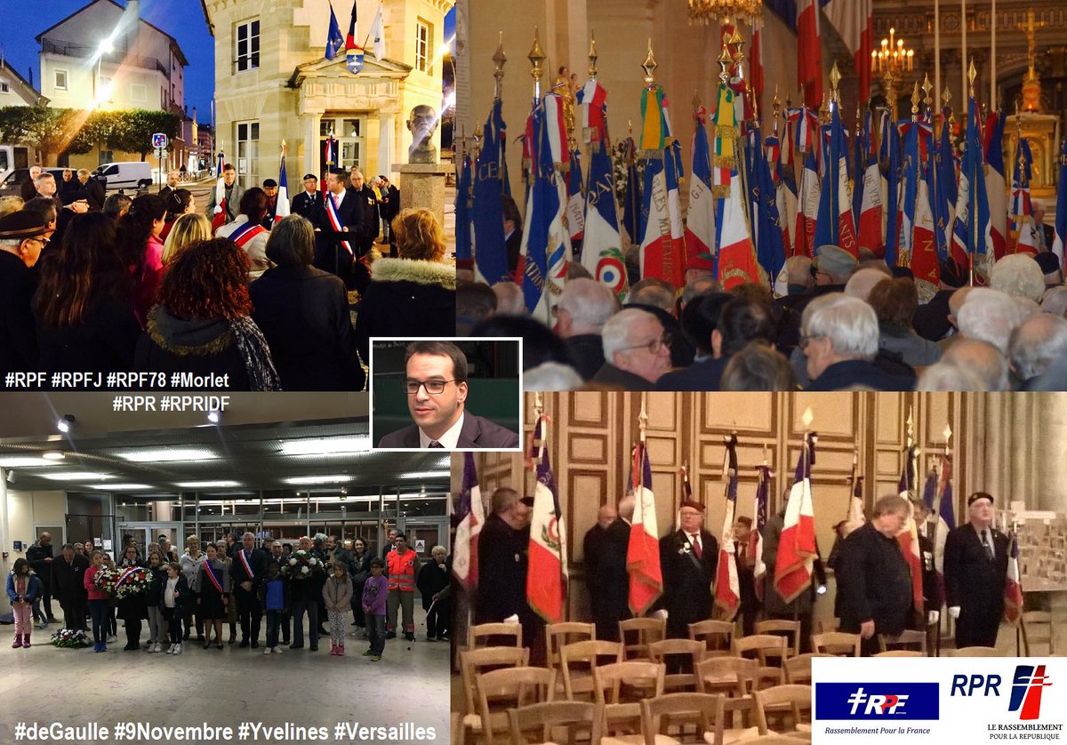 RPF_IDF's tweet photo. Le Général de Gaulle honoré à #Poissy et #Versailles. @Morlet78100 participait aux délégations mixtes #LR - #RPF des #commemoration s + veillées / messes - #deGaulle #9Novembre #Yvelines - #RPF78 #RPFIDF #Morlet https://t.co/igOp9yvjpo
