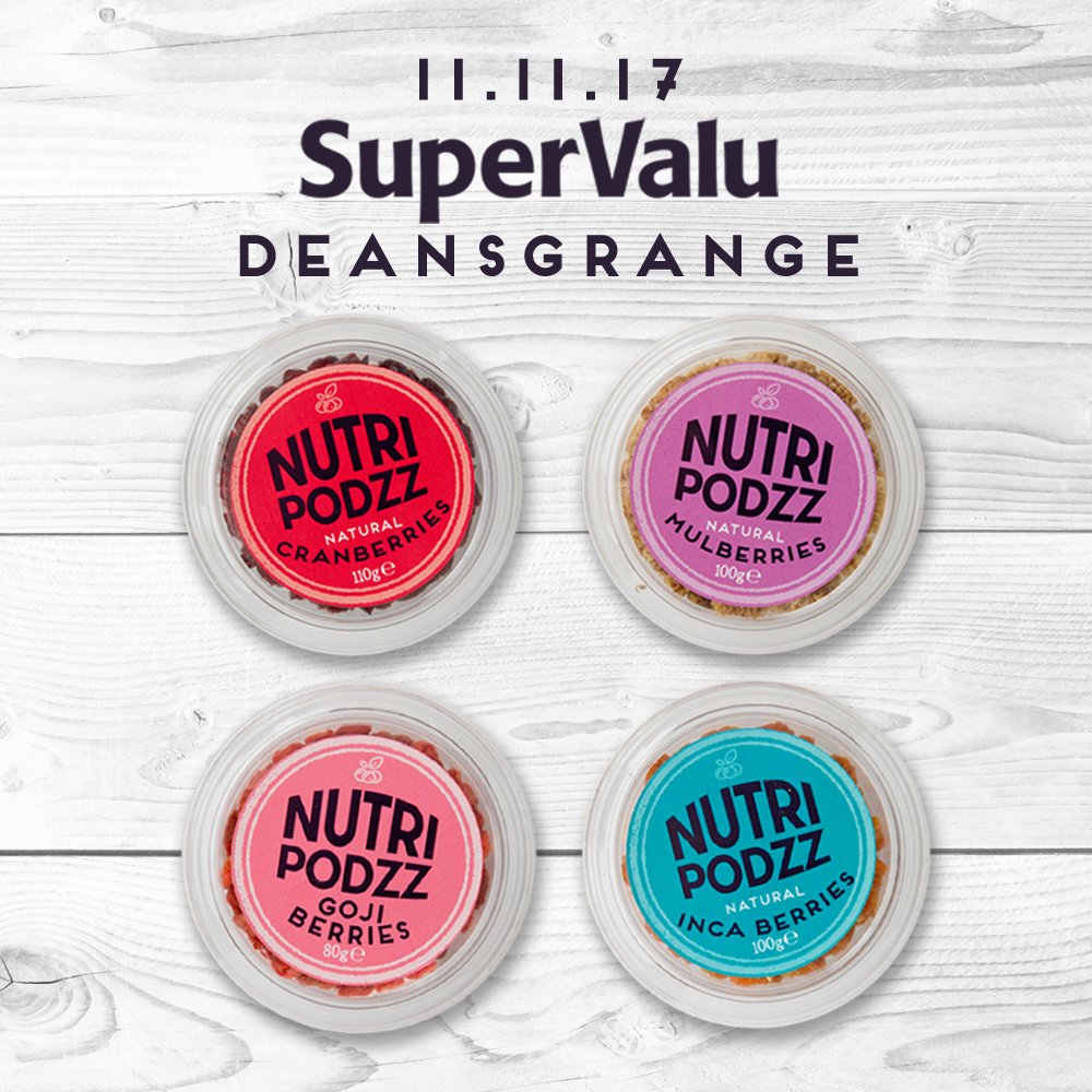 Nutripodzz's tweet photo. Visit us in @SuperValuIRL Deansgrange, Dublin tomorrow!! π #NutriPodzz #FuelYourDay https://t.co/2bBBXgvOzf