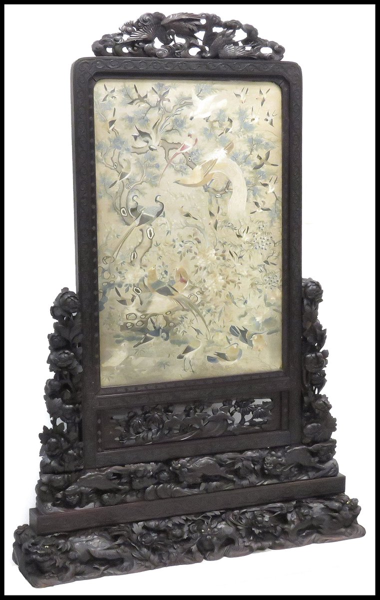 jenack_auctions's tweet photo. Extraordinary #Chinese Carved Screen w/Embroidered Silk #ExoticBirds ~ For Sale at Auction on November 12th https://t.co/FSS2WjRBB1
#AsianArt #ChineseArt #OnlineAuction #Auction #LiveAuction #ChineseSilk
#FillYourHomeWithArt #Chinese #FooDogs #ChineseFooDogs https://t.co/EFljk00tE3