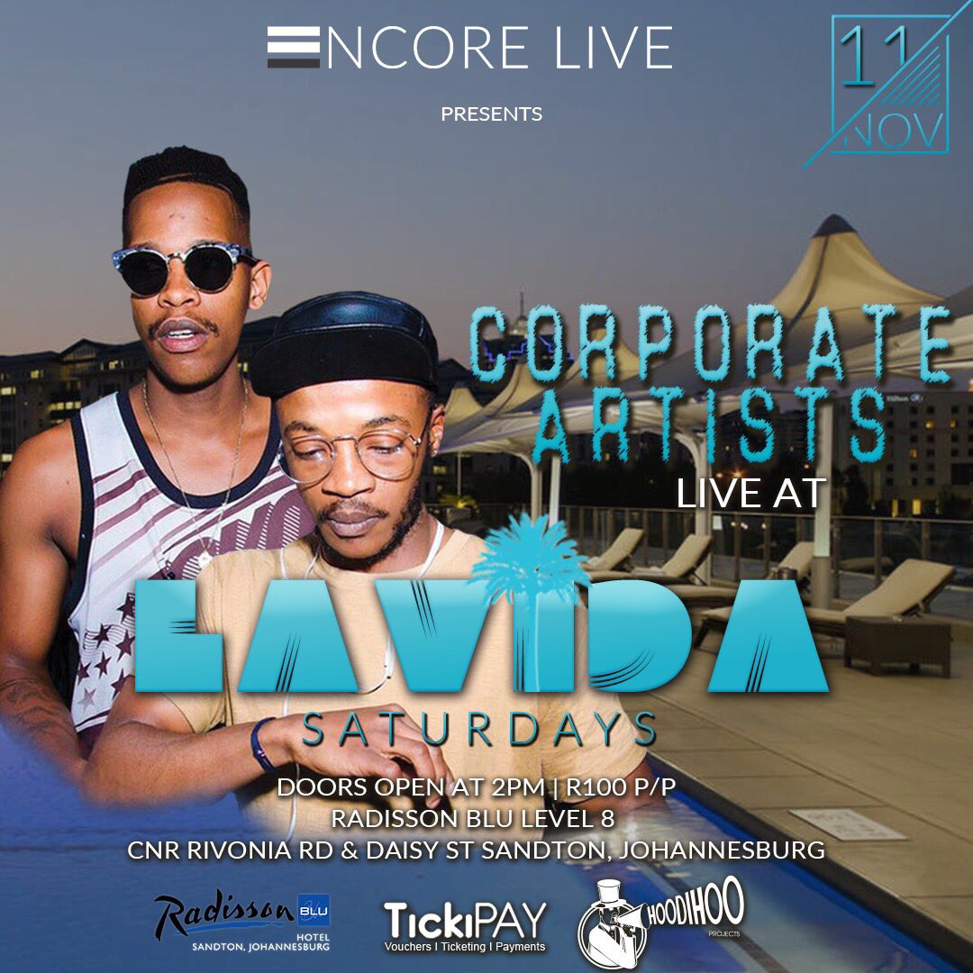 LaVidaSaturdays's tweet photo. Catch these 🔥 DJs out @RadBluSandton tomorrow for #LVS11NOV 🎉 Viva LaVida! https://t.co/WSe9gHSZbt