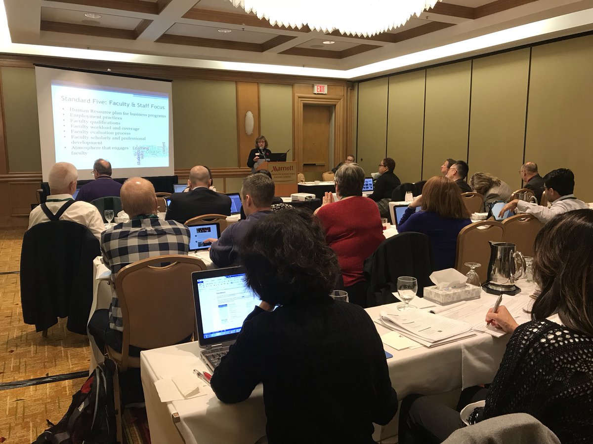 acbspglobal's tweet photo. The Accreditation Forum tackles Standards 4-6 today. On the agenda this morning, Standard 5: Faculty &amp; Staff Focus #ACBSPToronto https://t.co/fHu6Yy2qpU
