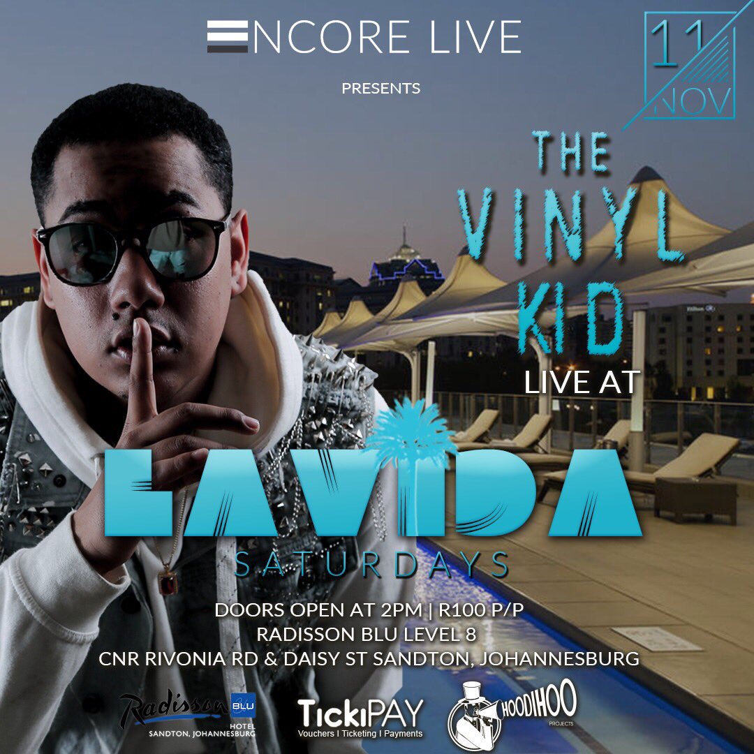 LaVidaSaturdays's tweet photo. More of the 🔥 DJ line-up for #LVS11NOV tomorrow only @RadBluSandton 🎉 Viva LaVida! https://t.co/qwWRrRChrL