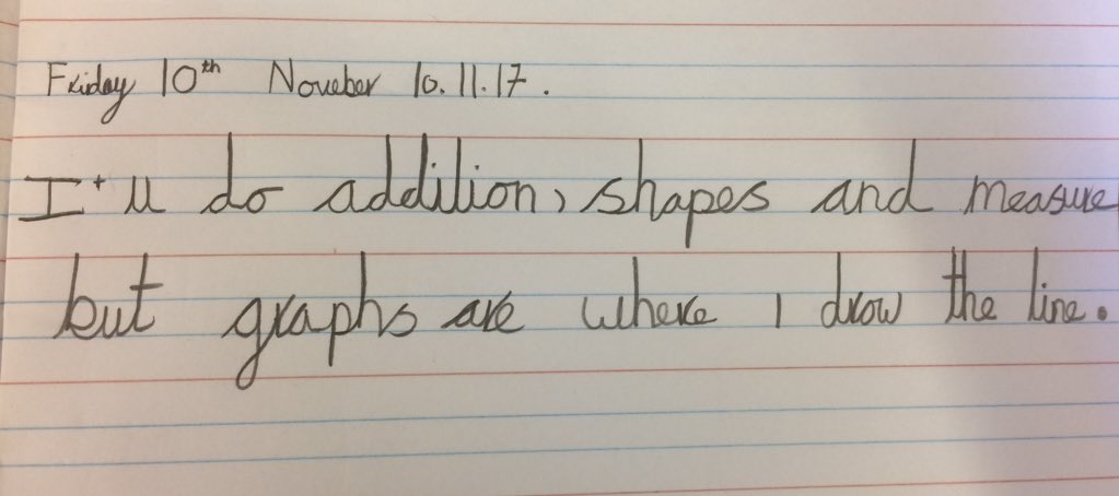 MissGonella's tweet photo. #mathsday started with #handwriting in 3G (not a chuckle in case you’re wondering!) #yearofmaths https://t.co/bNWvx4xky8