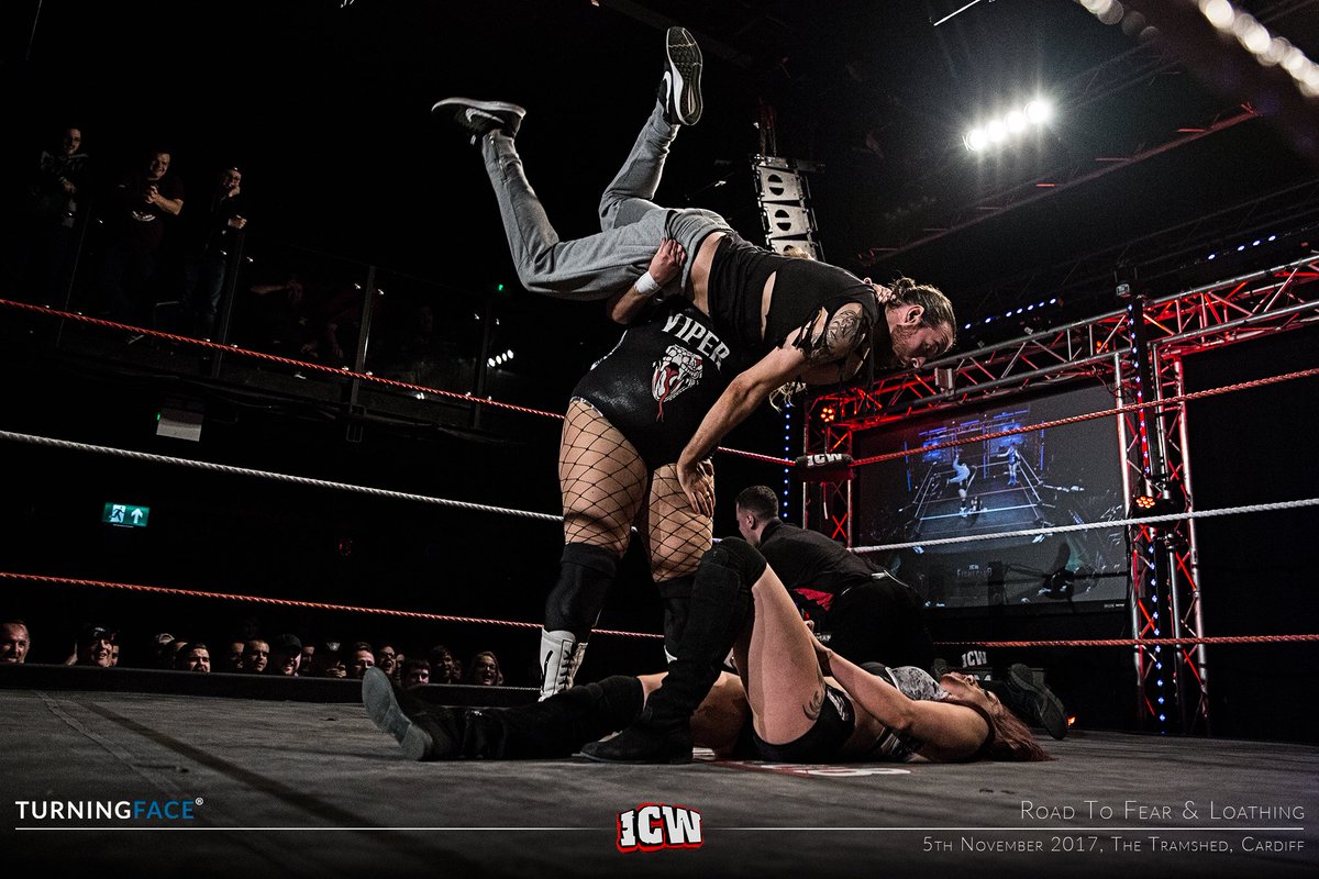 thatjimmaitland's tweet photo. #ICWCardiff 3/8 @missviper91 vs @SierraLoxton vs @Kay_Lee_Ray [Album: https://t.co/wPr6aXDAjS  ]
#ICWHydro Sunday 19th! #RoadToHydro https://t.co/XZR40tLNks