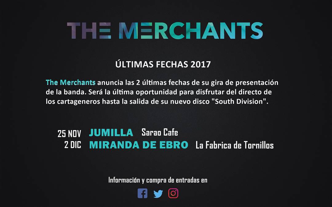 themerchants_'s tweet photo. ¡¡ANUNCIAMOS LAS 2 ÚLTIMAS FECHAS DE 2017!! https://t.co/4PfxWjFr2b