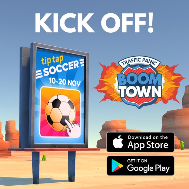 TipTapGame's tweet image. KICK OFF! Get your boots on for the Tip Tap #Soccer event in #BoomTown and WIN exclusive #football decorations ⚽ 👉 npga.me/boomtown