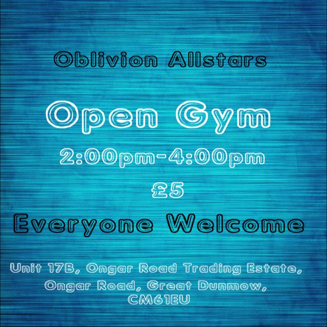 Saturday 11th November Open Gym 💙
