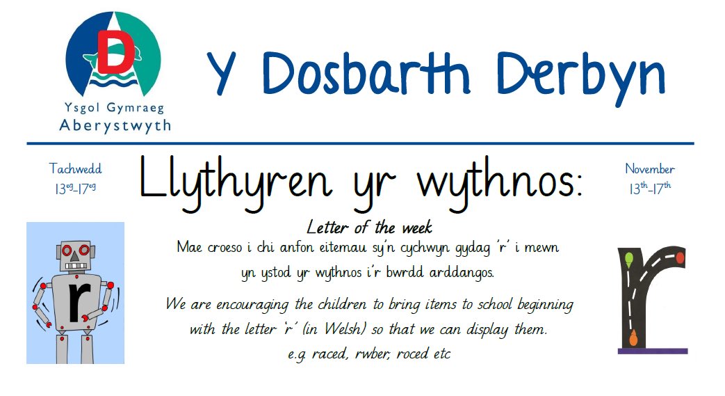 YsgolGymraegD's tweet photo. Byddwn yn edrych ar lythyren r wythnos nesaf! We will be looking at the letter r next week! Joiwch y penwythnos! #roced #robot https://t.co/C6OO2n6jtm