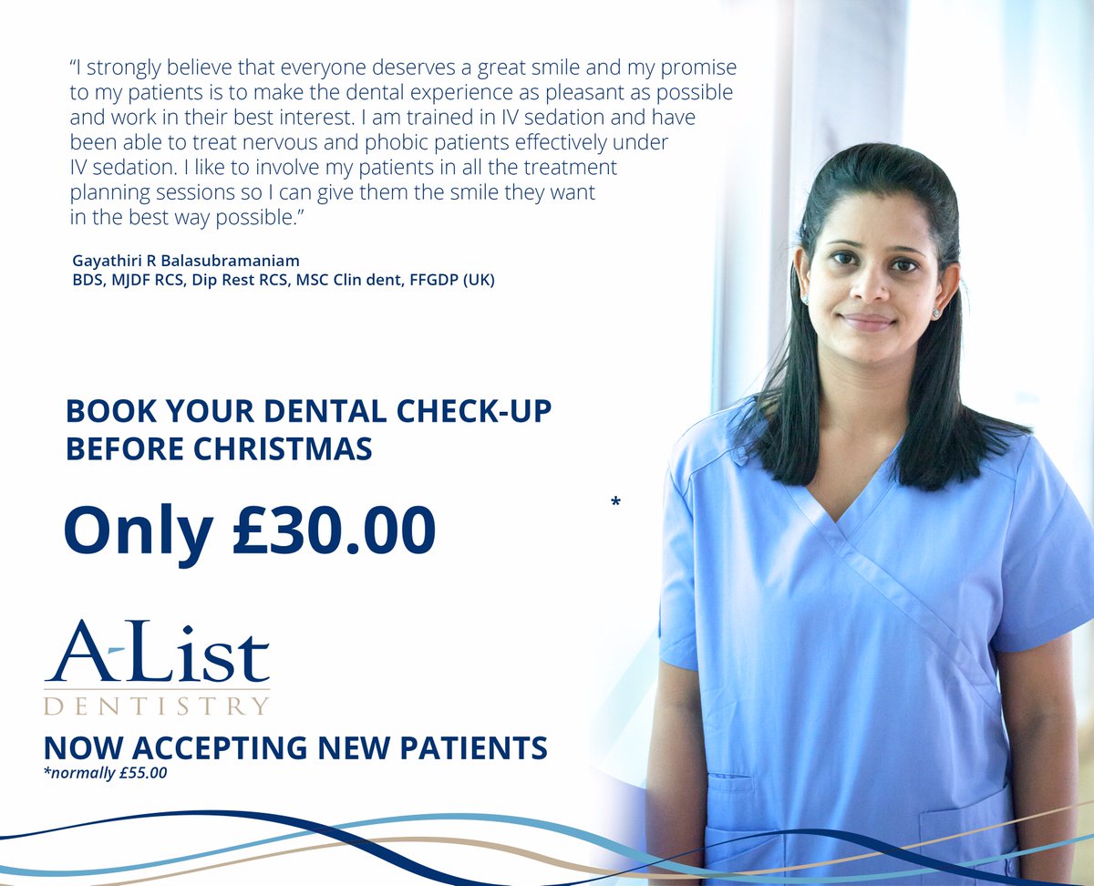 alistdentistry's tweet photo. Great News for Nervous Patients! 🎆
DENTAL CHECK-UP 
🎆ONLY £30.00🎆
(Limited offer: valid only until Christmas 2017. Normally £55.00)
Book your FREE consultation today: 01274 449986 ￼☎���
Find out more at https://t.co/HLeZlloKBL ￼🖥️#bradford #Leeds #shipley https://t.co/ojaqYIjsbG