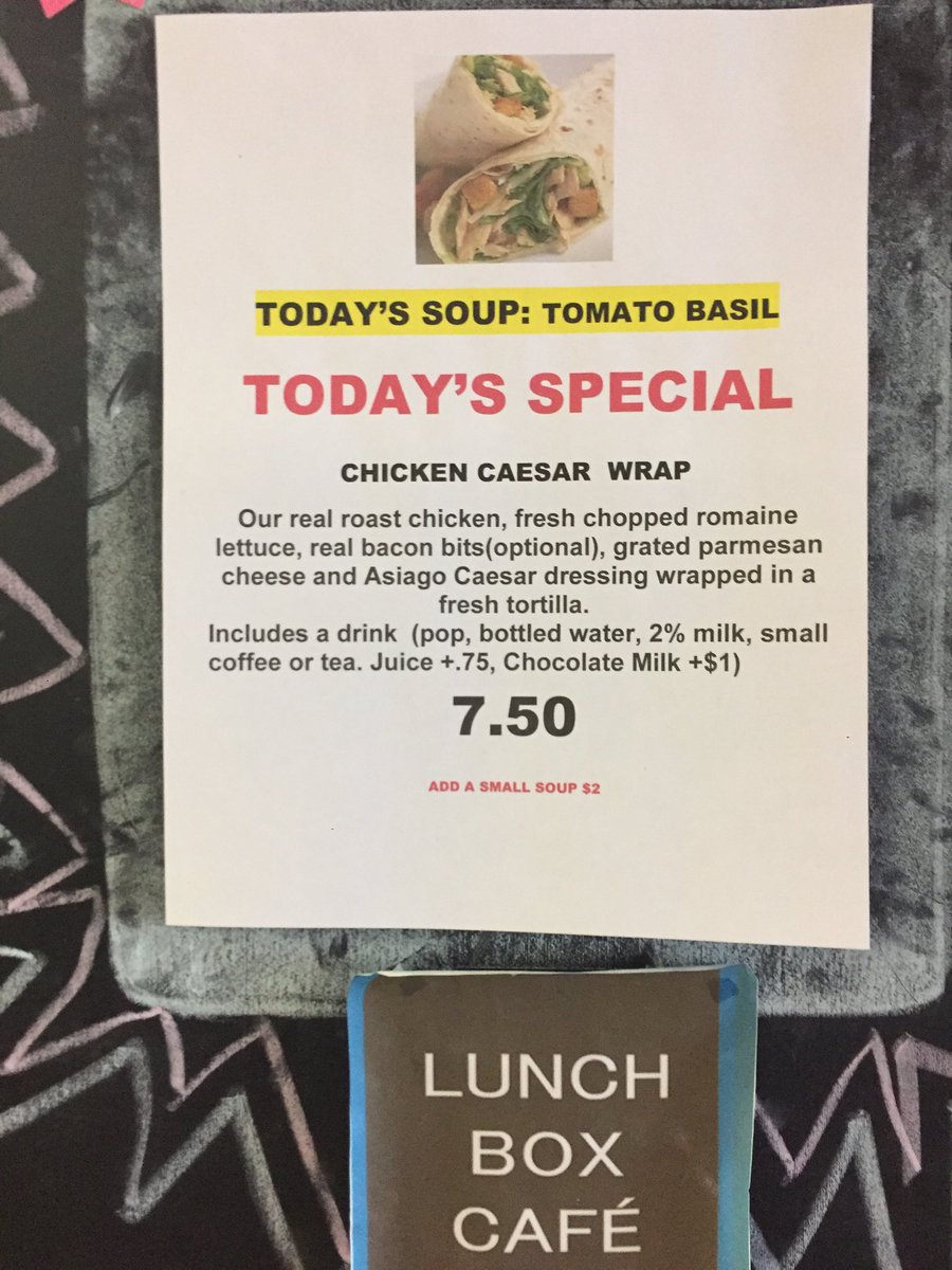 CLNH_Lunchbox's tweet photo. Happy Friday! Have lunch or All Day Breakfast at the Lunchbox Café in Milton! #miltonON #905eats #905lunchtime #iliveinmilton https://t.co/PA6DGceYnu
