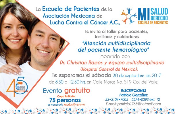 RedContraCancer's tweet photo. Los esperamos en el taller para pacientes, familiares y cuidadores. INSCRIPCIONES Patricio González 5574•0393 ext. 12 https://t.co/jFvQRnfkkg