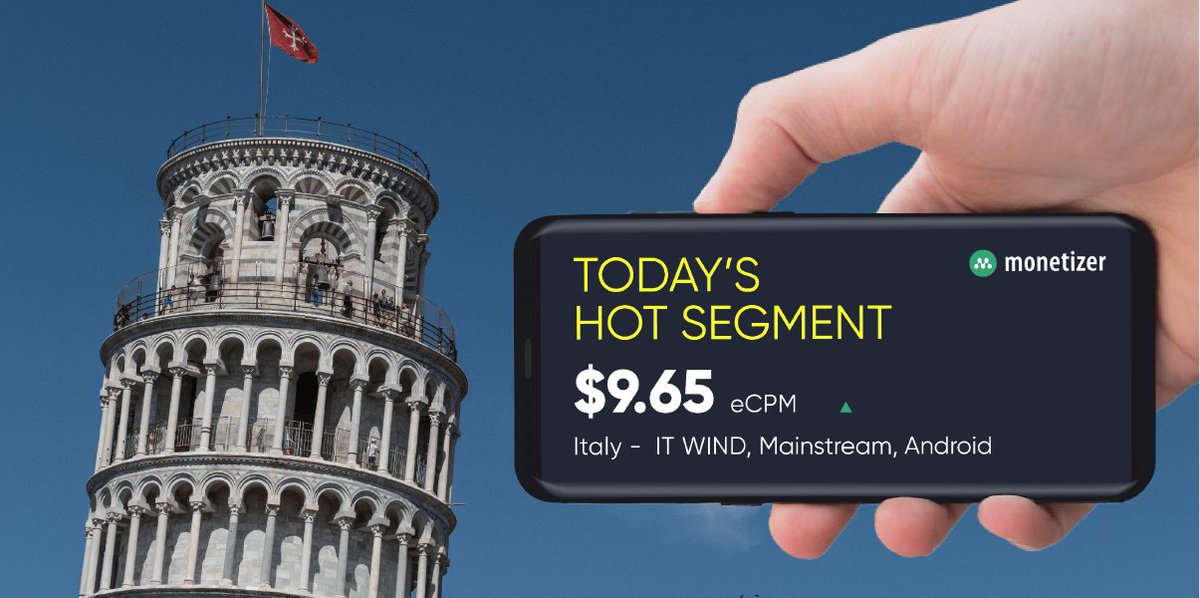 Monetizer_'s tweet photo. Happy Friday everyone! Check out this great eCPM from Italy! 🤓 https://t.co/dw9ZOqqIrZ
