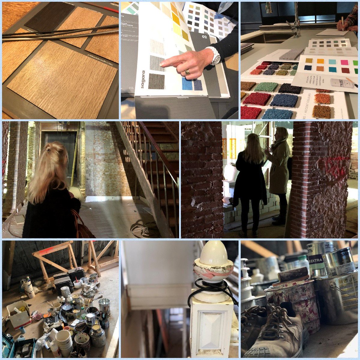 StadsvillaMout's tweet photo. Zoals iedere twee weken was er afgelopen dinsdag weer een uitgebreide ronde met het bouwteam door de Lange Haven 71. Materialen moeten worden besteld en kleuren worden bepaald. Kortom: Decision time!
#interiordesign #Buninghinteriordesign #sneakpeek #stadsvillamout #sdam https://t.co/k69WyetrNd