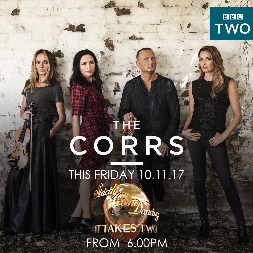 Warnermusicirl's tweet photo. TONIGHT! @TheCorrsMUsic will be performing on @bbcstrictly  It Takes Two on BBC2 at 6pm!

#JupiterCalling https://t.co/zjHzJGgPo0