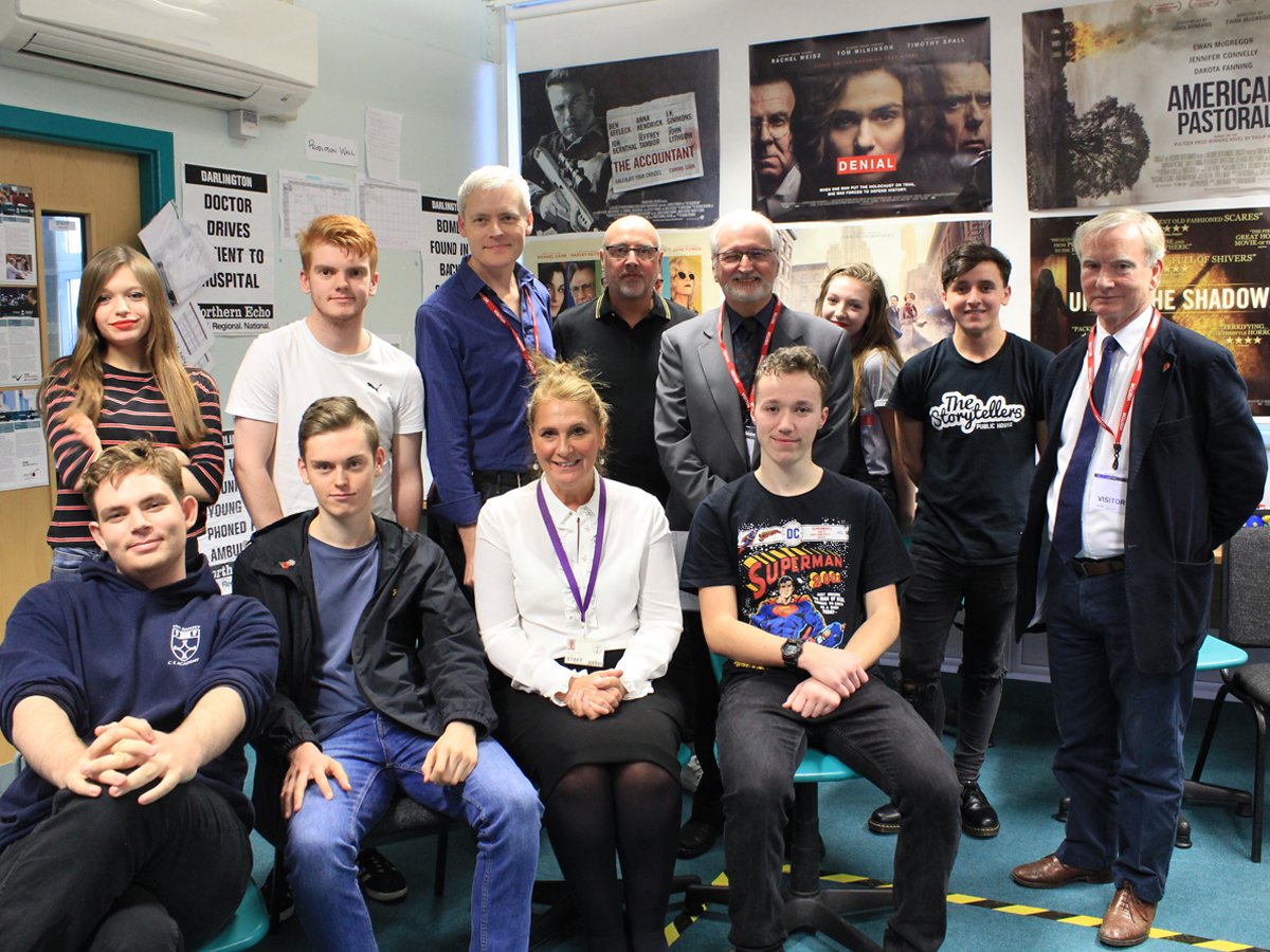 StocktonSFC's tweet photo. Well done to our BTEC Digital Media students who presented their Documentary pitches to a panel of experts including Ex RTS Festival Director and TV producer Tony Edwards, Dr Martin Shingler from University of Sunderland and Councillor Philip Thomson. #teamssfc https://t.co/AdB8nYZOxJ