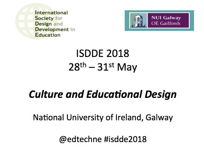 edtechne's tweet photo. Dr Tony Hall, Senior Lecturer, School of Education announcing ISDDE 2018 @nuigalway May 28-31 2018, at the closing plenary for ISDDE 2017 @ucberkeley #ISDDE17 https://t.co/5EU1CyUPAk @NUIGalwayPress https://t.co/HouLZBnctb