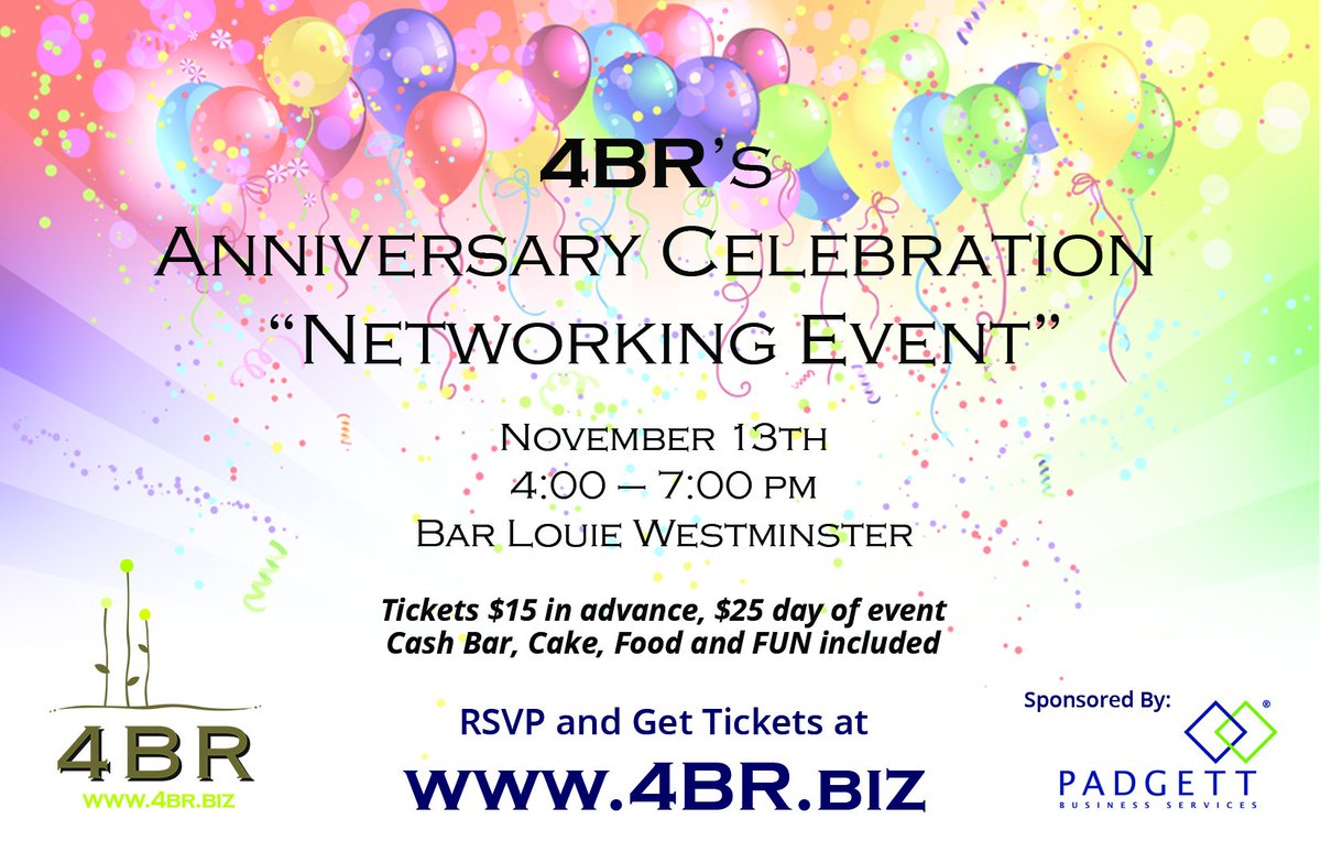 Who is ready for some BODACIOUS Networking this Monday, November 13th?  Join US for the best networking has to offer.  #4BR #NetworkingIsFun #Celebrating7Years #WhoWillYouMeet #WhatMightYouWin Tickets: 4br.biz/shop/4br-anniv…