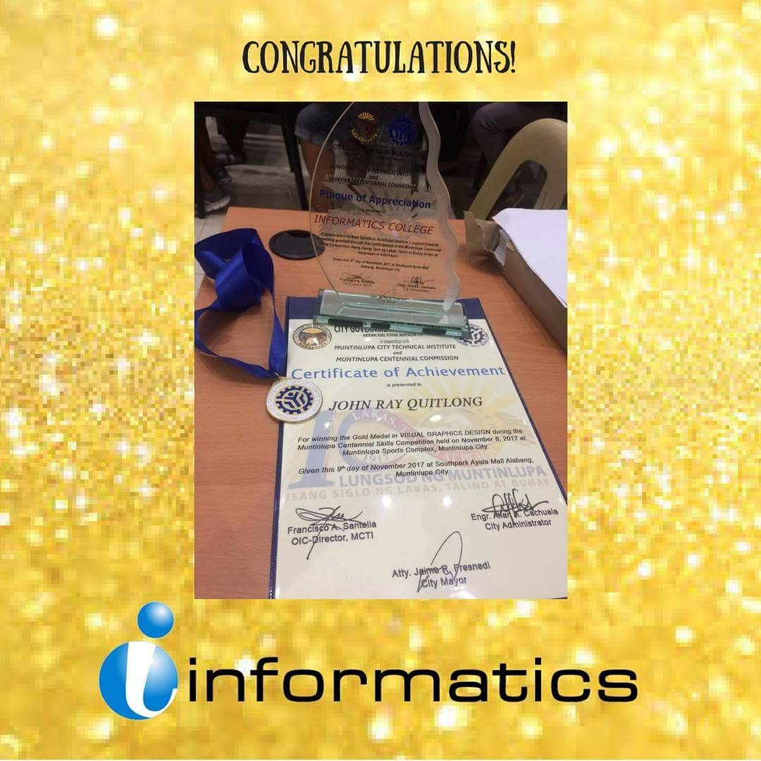 InformaticsMega's tweet photo. Informatics student bags gold medal in Visual Graphics Design.
#IT https://t.co/OPSIeSNXgm
