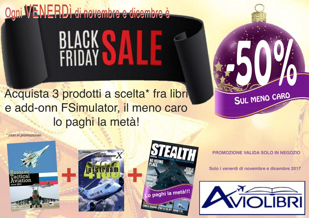 Aviolibri's tweet photo. #BlackFriday @Aviolibri vienici a trovare! Tutti i #venerdì di novembre e dicembre! https://t.co/VvoiRqyixS