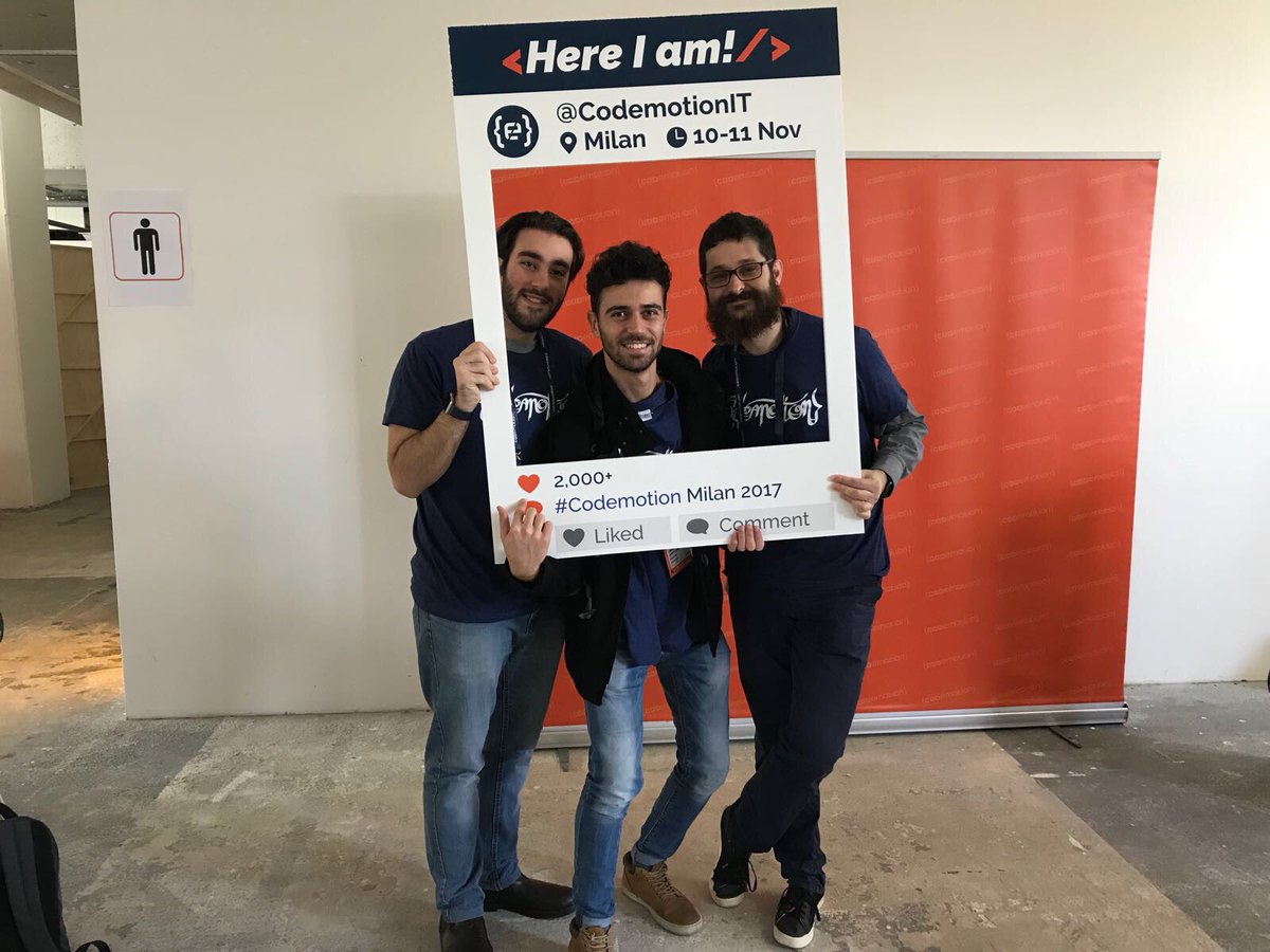 FDivittorio's tweet photo. Oggi siamo di #Codemotion 🤓@FraDiMag @agostinocinelli https://t.co/tIHdqhzp9M